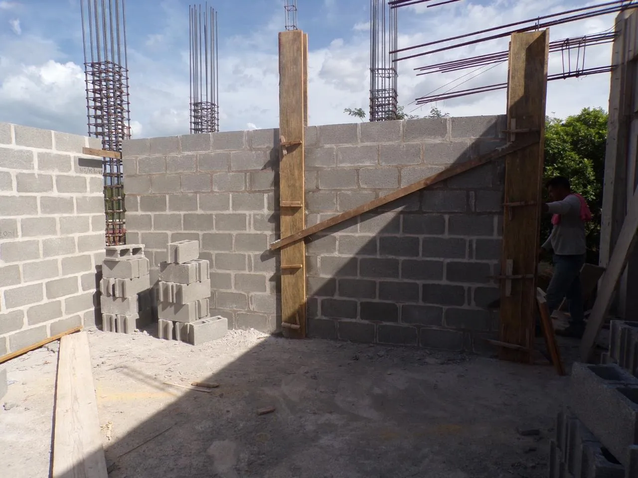Construction of the high school and college building at the City of Refuge